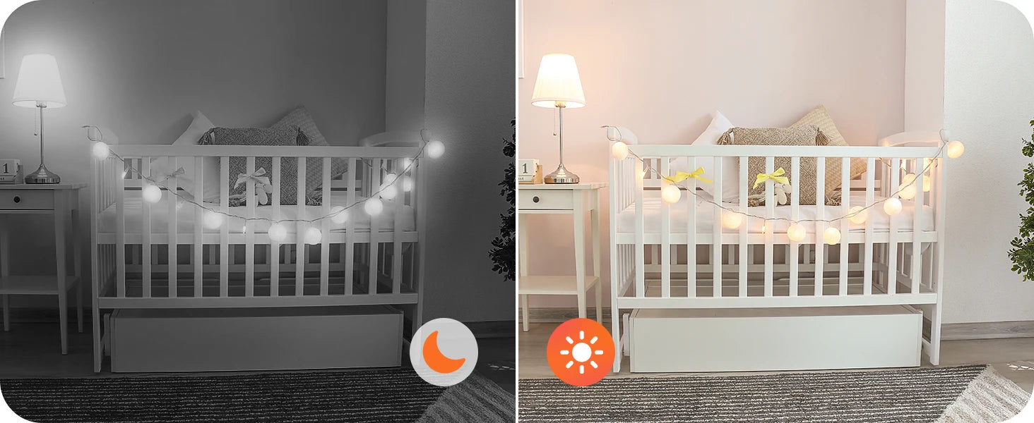 2K Wi-Fi Baby Monitor,3MP Baby Surveillance Security Camera with 5.5'' LCD Screen,Motion Detection/Crying, PTZ Control, APP