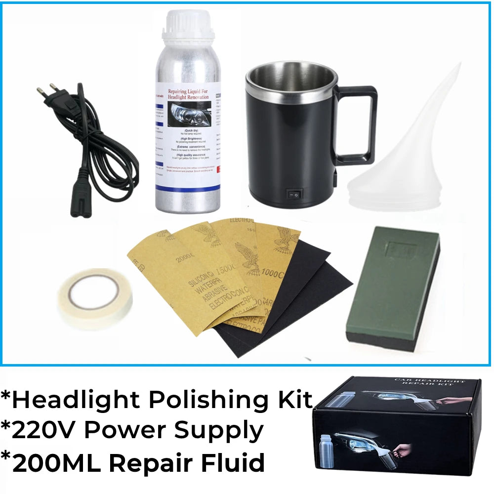 Repair Liquid Polymer Kit Car Headlight Renovation Kit Polishing Agent Scratch Remover Car Headlight Recovery Lamp Repair Kit