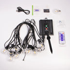 12M 30 LEDS  G40 Solar String Lights Outdoor Patio Lights Solar & USB Powered Waterproof Globe Hanging Lights with Shatterproof