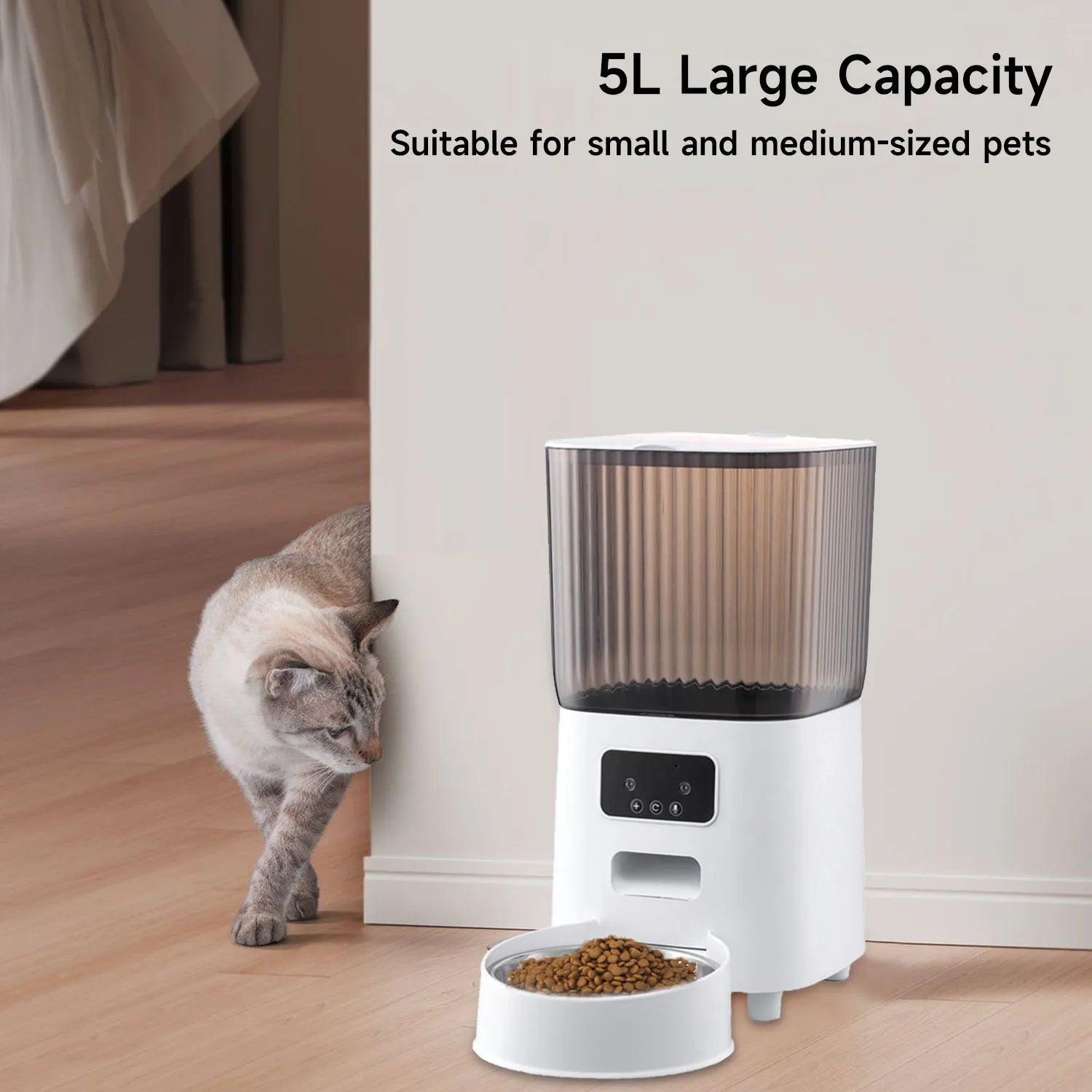 Smart Pet Feeder Automatic Cat Feeder TUYA APP WIFI 2.4G Remote Control 5L Pet Auto Feeder For Cat Dog Food Dispenser