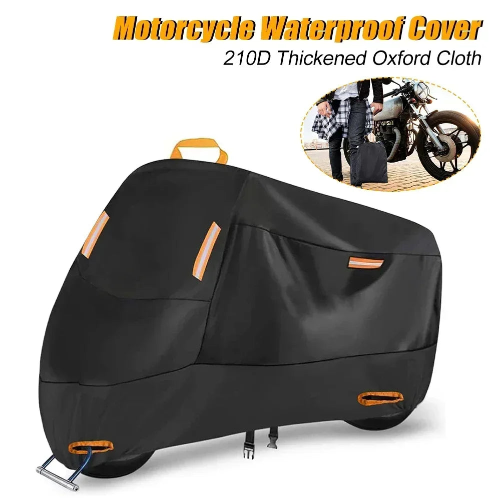 Motorcycle Cover All Season Waterproof Universal Outdoor Protection Against Dust Debris Uv Protection 210D Thick Oxford M-XXXXL