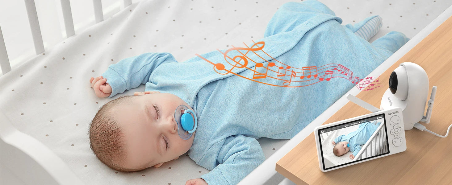 2K Wi-Fi Baby Monitor,3MP Baby Surveillance Security Camera with 5.5'' LCD Screen,Motion Detection/Crying, PTZ Control, APP