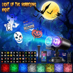 Proiector Crăciun, proiector LED Crăciun/Halloween pentru exterior, lampă de proiecție cu fulgi de zăpadă, efect de valuri de apă și 12 modele diferite