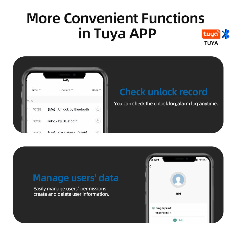 RAYKUBE M5 Tuya BLE Smart Fingerprint Door Lock Electronic Lock with Password/Key/Card/Tuya APP Unlock Free Delivery From Spain