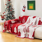 Husă de Canapea de Crăciun din Material Chenille – Decorațiune pentru Sărbători de Craciun, Pătură Moale de Iarnă, Protecție pentru Canapea, Ideală pentru Câini și Pisici