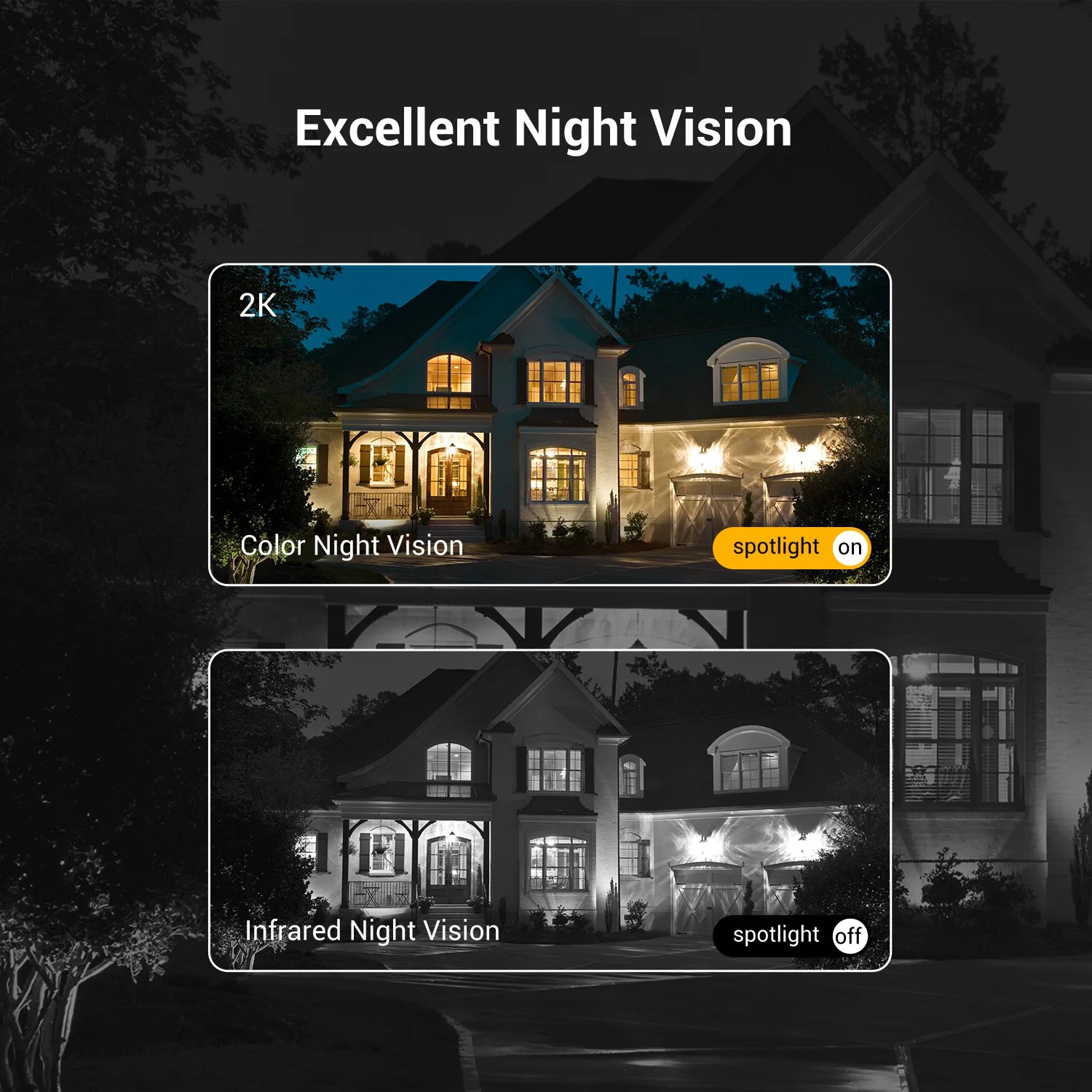 Cameră de Supraveghere WiFi  3MP 2.4GHz pentru Exterior, Monitorizare Inteligentă IP, Video de Securitate cu Viziune de Noapte Color