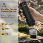 Portable espresso machine, coffee maker for on the go, 3-in-1 rechargeable coffee maker for the car, compatible with ground coff