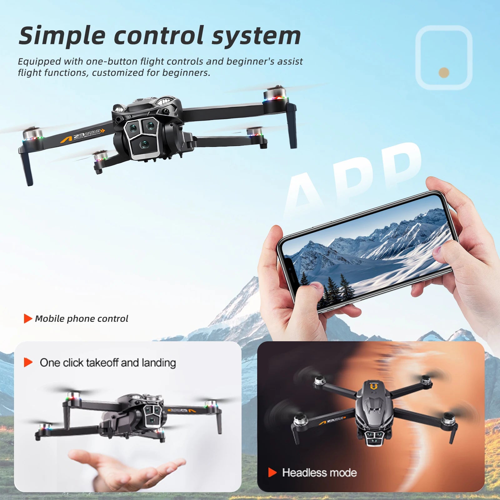 Podofo New Drone 4k Dual Camera  Mini Helicopter Quadcopter Toy Obstacle Avoidance Foldable RC Drone Headless Mode Mini Drones