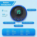 Masaj Electric pentru Picioare EMS cu Pad de Stimulare și Telecomandă – 8 Moduri, 19 Niveluri, Portabil