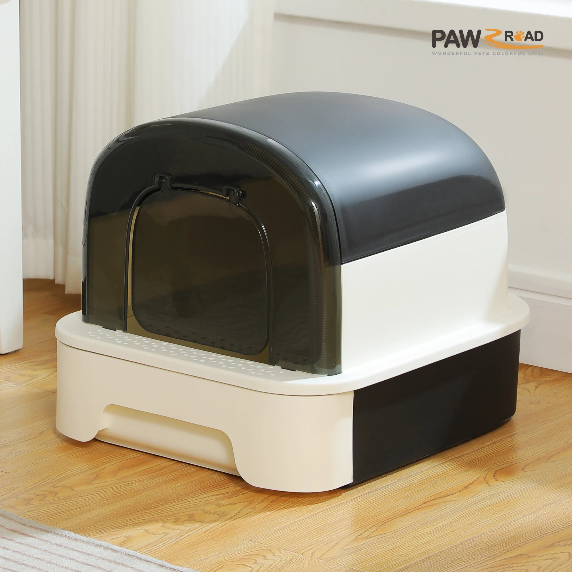 Toaletă portabilă pliabilă pentru pisici – Cu sertar, capac și lopățică, anti-miros, curățare rapidă, ideală pentru interior